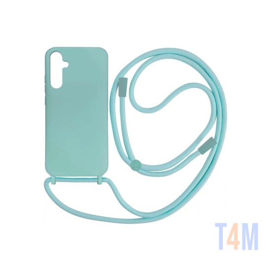 Silicone Case with String for Samsung Galaxy A25 5G Sea Green